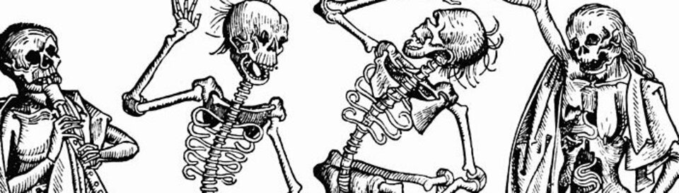 Der "Tanz der Toten" aus der Schedelschen Weltchronik von 1493 (Nürnberg).