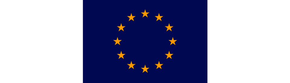 The European flag: since 1985 symbol of the European Communities (ECs), since 1992 of the European Union (EU).