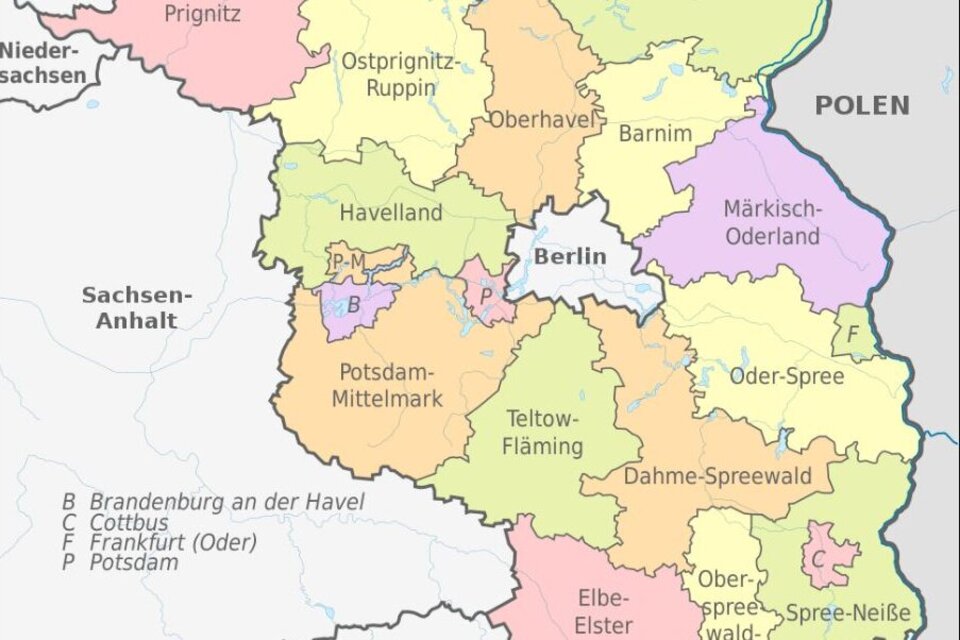 Karte von Brandenburg.