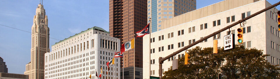 Die Skyline von Columbus in Ohio.