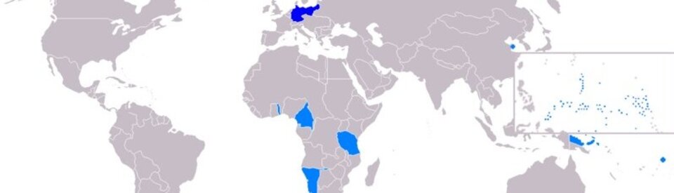 The German colonial empire in 1914.