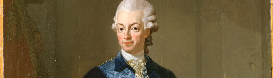 King Gustav III of Sweden. Painting by Lorens Pasch d.y. from 1777.