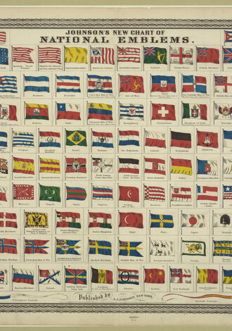 Johnson's new chart of national emblems (ca. 1868).