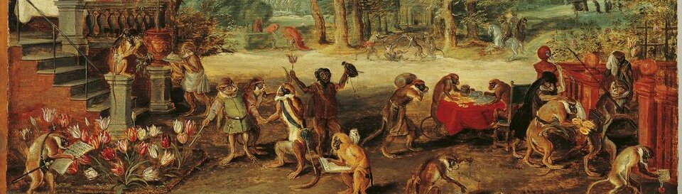 Satirical depiction of "mania" by Jan Brueghel the Younger from the 1640s.