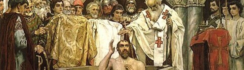 Das Gemälde „Die Taufe Wladimirs” von Viktor Vasnetsov von 1890.