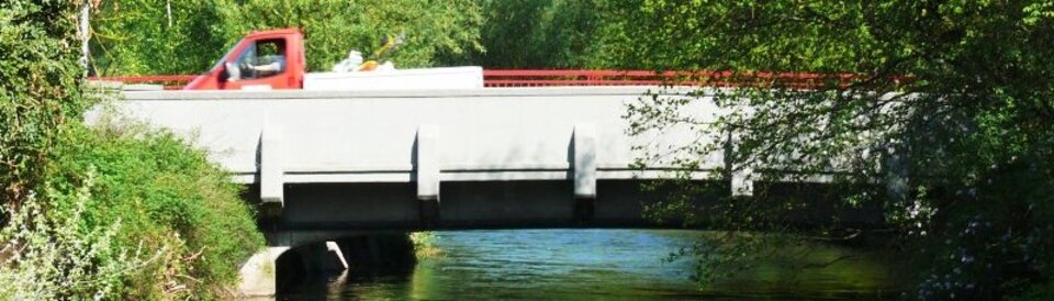 Die etwa 20 Meter lange Scheffelbrücke in Singen am Hohentwiel.
