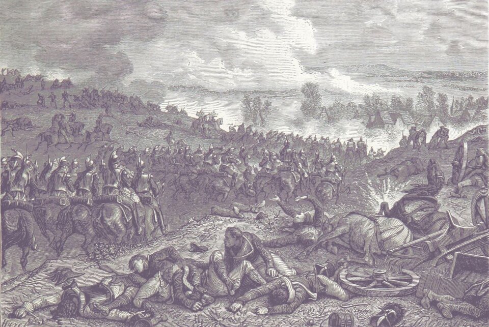 Darstellung der Völkerschlacht aus dem Werk "Histoire du Consulat et de l'Empire, etc".