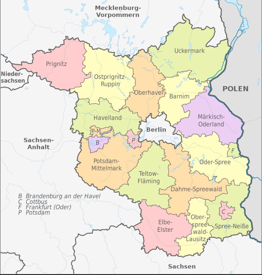 Karte von Brandenburg.
