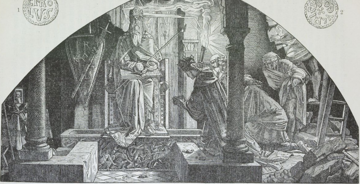 Opening of the tomb of Charlemagne by Otto III.